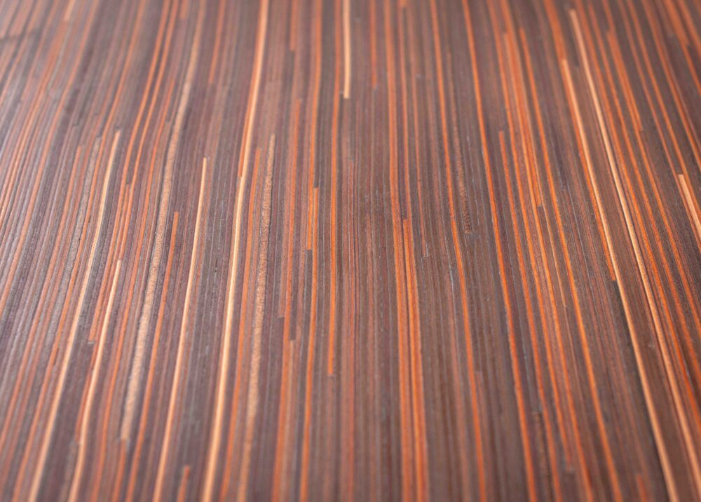 The Stack Table. The tabletop is comprised of hundreds of leather off-cuts. Courtesy of Bill Amberg Studio.