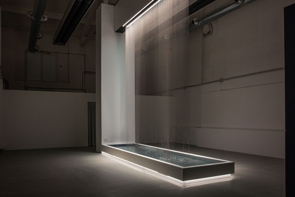 RŌS: hundreds of fine stainless steel springs arranged in a flowing curtain. Courtesy of Atelier oï.