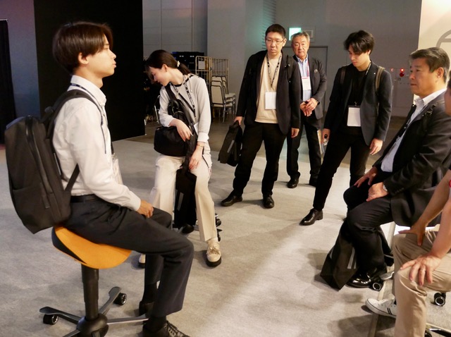 Aico saddle seats. Orgatec Tokyo 2025. Photo: John Boyd