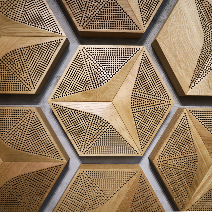 Wall panels for the Premium Sound showroom in Sopot. Read more here.