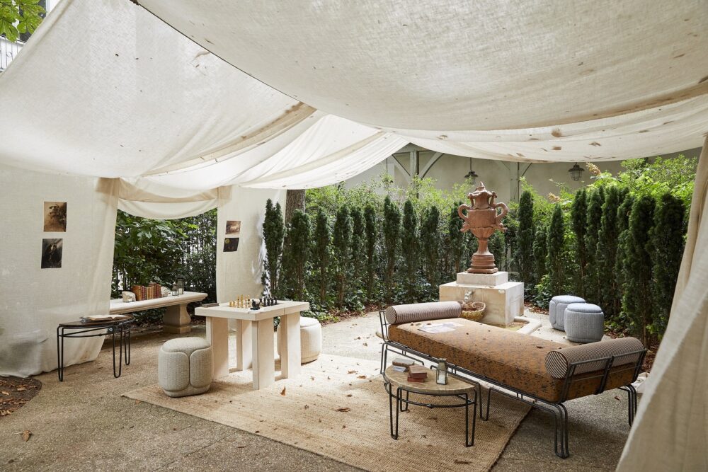 Les Toiles et Les Fleurs at Maison Victor Hugo by interior designer Sandra Benhamou. Courtesy of PDW.