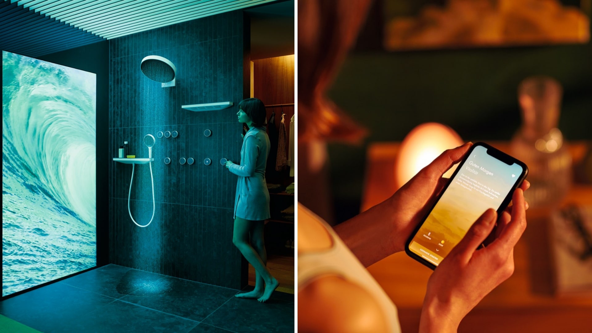 RainTunes by Hansgrohe is smart-phone friendly. Photo courtesy of Hansgrohe.