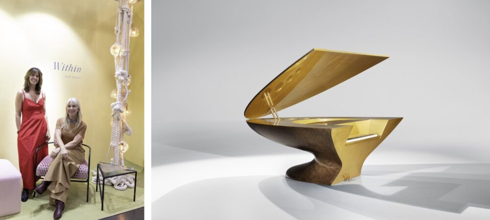 Left: Within by Cuff Studio | Jenna Bascomb Photography
Right: The Luna by Edelweiss Pianos | Photo Courtesy Edelweiss Pianos