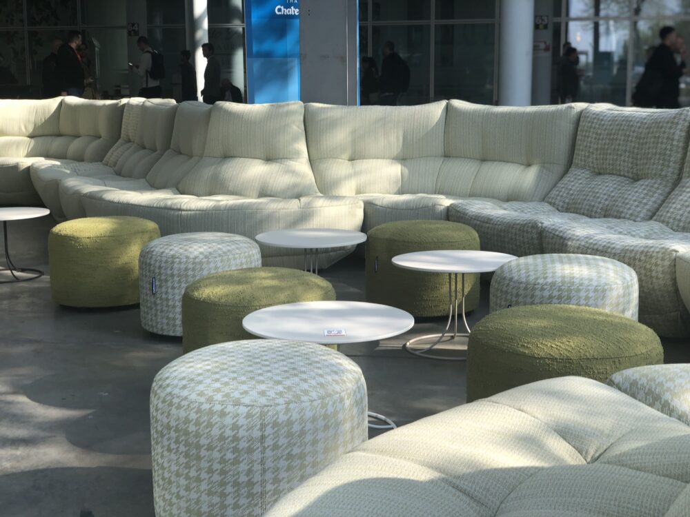 1744 by Joly Design for Château d'Ax. Installed at Salone del Mobile 2025. Courtesy of the brands.