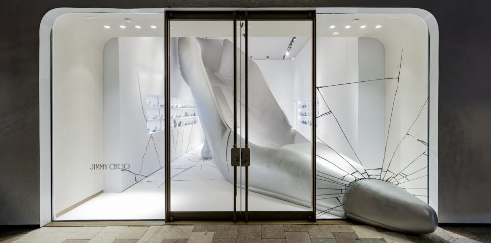 Jimmy Choo installation by Harry Nuriev. Courtesy of the company.
