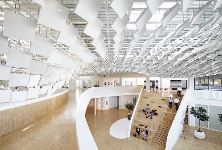 An interactive light tree designed by LAVA architects at the Philips headquarters in Eindhoven, the Netherlands. Photo courtesy of Philips.