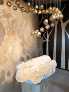 Marble Wall MM Gallery, PHI Sculpture by Lasvit & Isabelle Miaja, Outside View - Elevation Set, by Sophia Smith Miaja Design Group