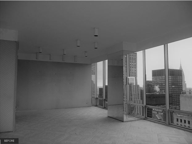 Penthouse Apartment - before. Courtesy of de la Garza Architecture.