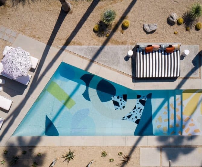 Image Pool Design with Fun Colors and Comfortable Furniture