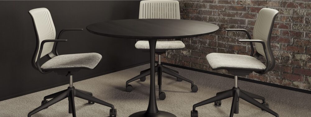 Attune Guest chair by Studio Black Box. Courtesy of Allseating.