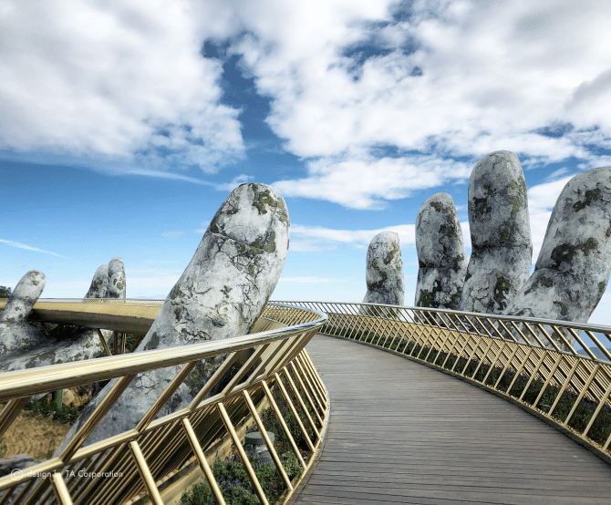 Image Golden Bridge in Da Nang, a Land of Gods