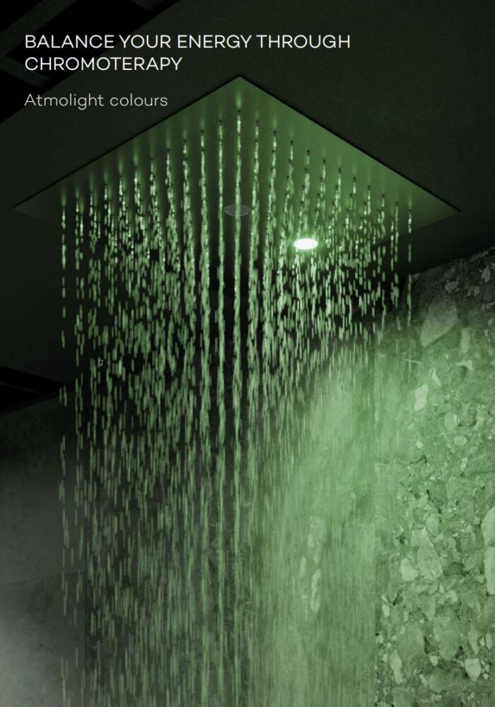Ceiling Shower by KLUDI-ASANA. Courtesy of the brand.