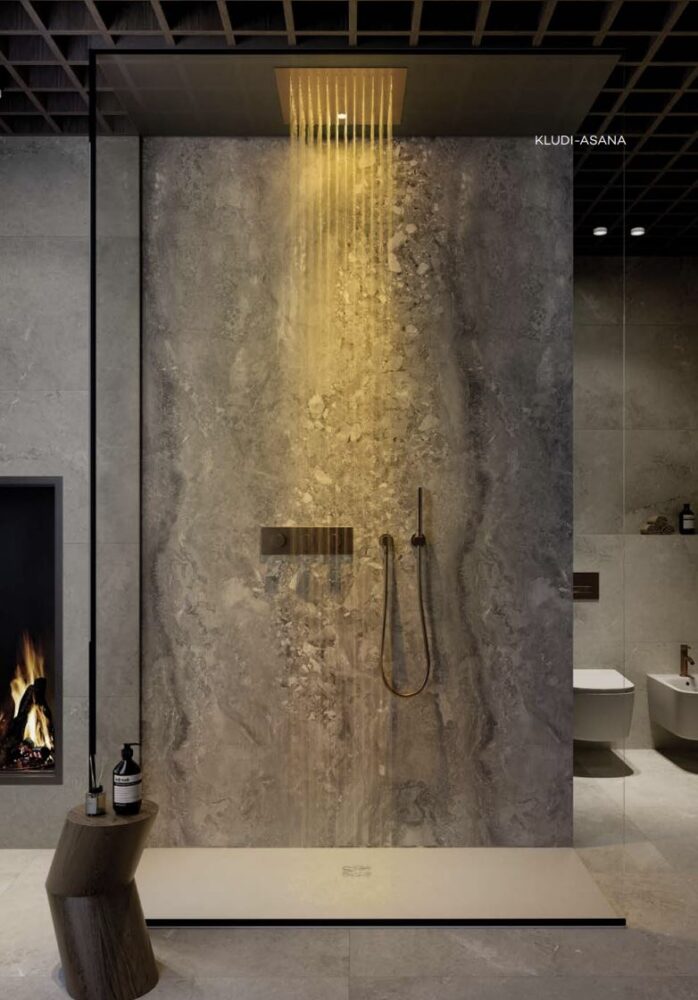 Ceiling Shower by KLUDI-ASANA. Courtesy of the brand.